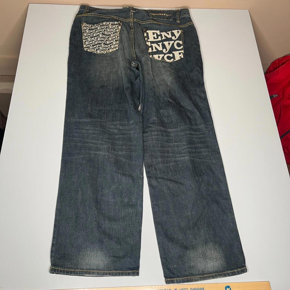 Enyce Clothing Co Jeans Men’s Size 38x33 Blue Denim 2000s Y2K Hip Hop Streetwear - Picture 6 of 14
